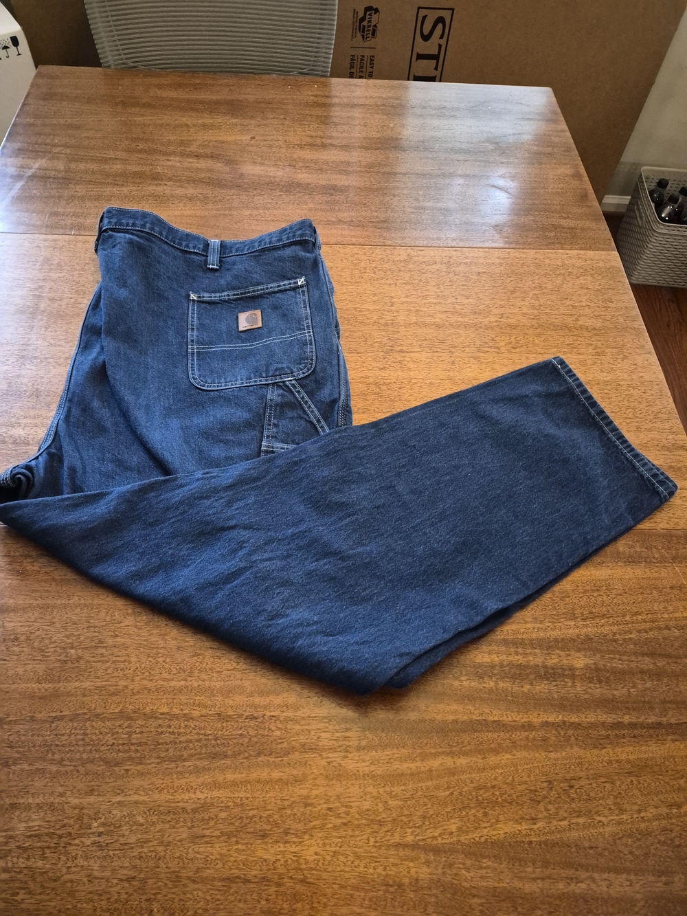 Carhartt Men's Blue Denim Dungaree Fit Jeans W50xL32
